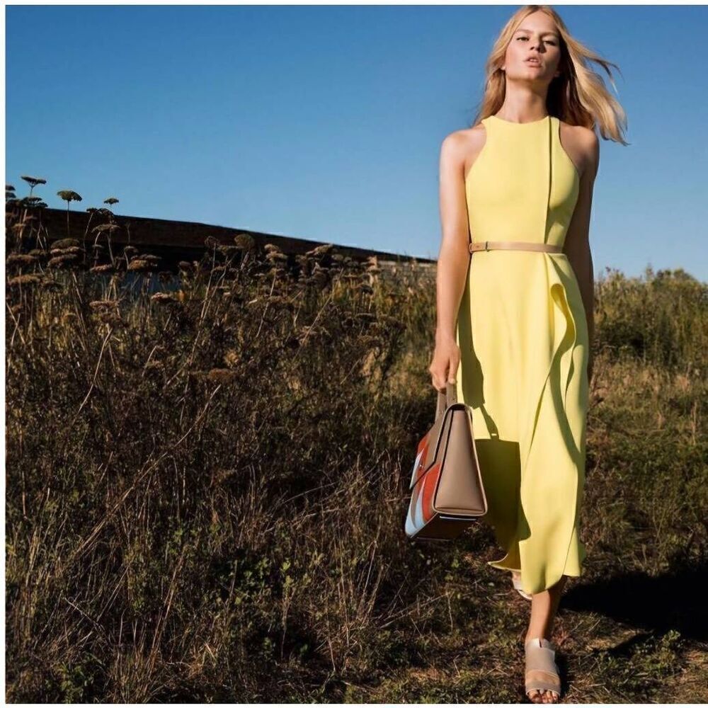 HUGO BOSS Runway edition zest yellow dress sz 2